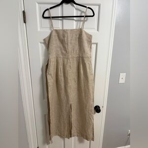 J. Crew Beige Sleeveless Midi Dress